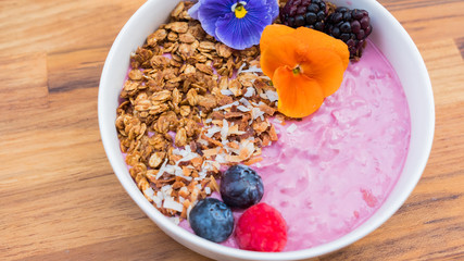 Bowl of yogurt and granola