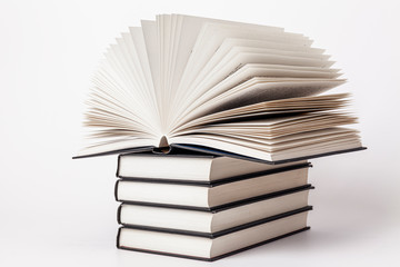 stack of books isolated on white background