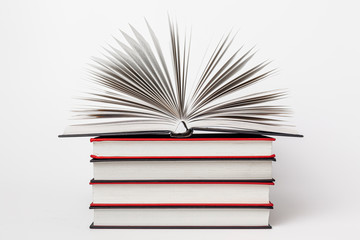 stack of books isolated on white background