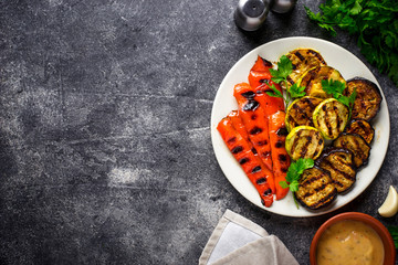 Grilled vegetables. Summer vegan food