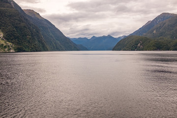 The beautiful Milford Sound, New Zealand on an overcast day