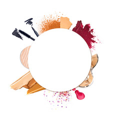 Decorative cosmetics circle frame.