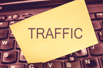 Handwriting text writing Traffic. Concept meaning Vehicles moving on public highway Automobile...