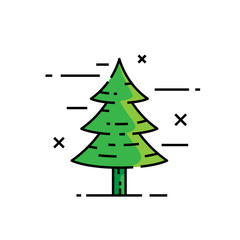 Pine tree line icon. Conifer symbol. Evergreen cedar sign. Vector illustration.