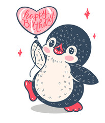 Funny cartoon penguin