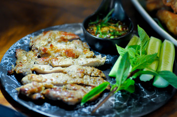 grilled pork, roasted pork