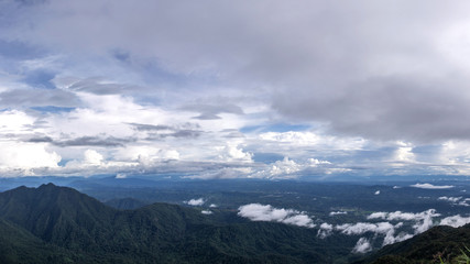 Fototapeta premium Mountain, sky and could at the north of Thailand. (Nan)