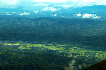 The field and mountain on the north Thailand.