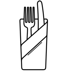Cutlery icon in outline style