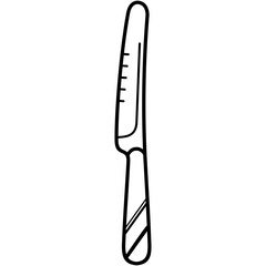 Silver knife icon in outline style