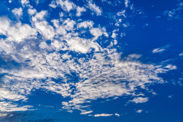 Blue sky with white clouds background.