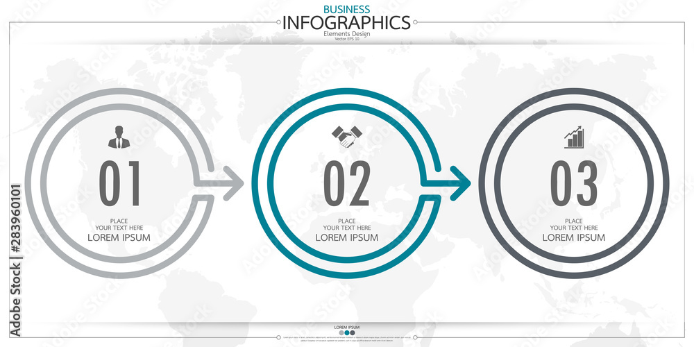 Poster nfographic business horizontal timeline steps process chart template. vector modern banner used for 