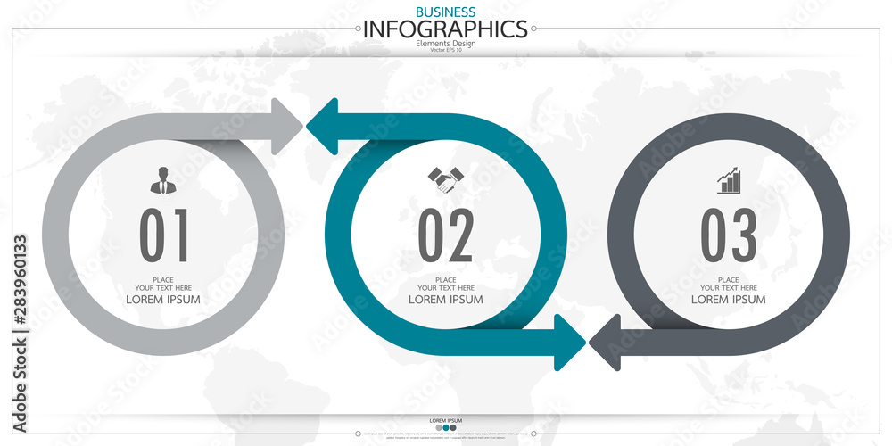 Poster nfographic business horizontal timeline steps process chart template. vector modern banner used for 