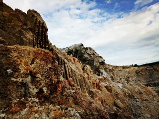 Gypsum and other minerals in the mines that are being drilled,This area has been mined for gypsum and other