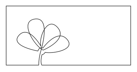continuous line drawing of flower invitation card design
