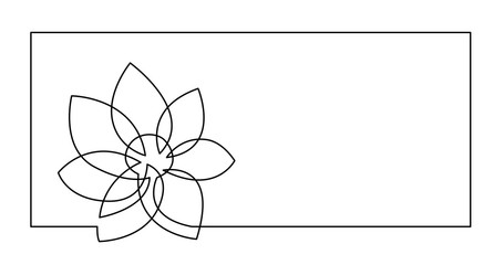 continuous line drawing of one flower invitation card design