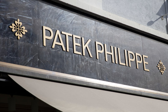 Detail of Patek Philippe store in Basel, Switzerland. It is a luxury Swiss watch manufacturer founded in 1839.