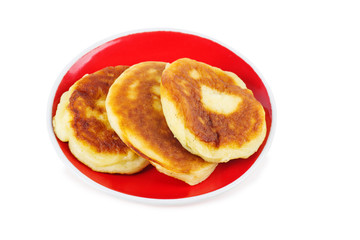 Pancakes isolated on white background