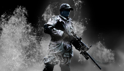 Sniper in smoke