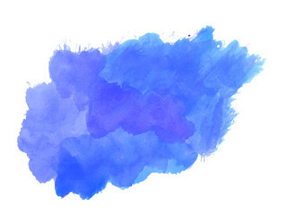 watercolor gradient blue brush strokes on a white background.Template for texts and design.Colorful picture