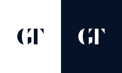 Abstract letter GT logo. This logo icon incorporate with abstract shape in the creative way.