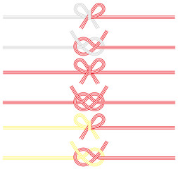 慶事の水引きデザイン二点セットのイラスト(拡張前の線画)