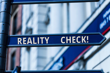 Word writing text Reality Check. Business photo showcasing one is reminded of the state of things in the real world