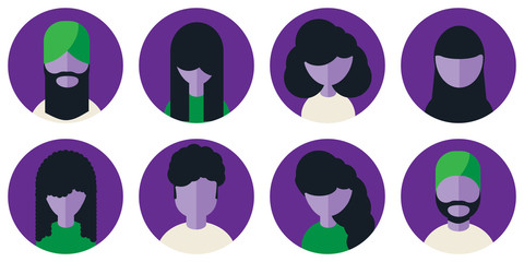 Diversity Icon Set, User Avatar Vectors