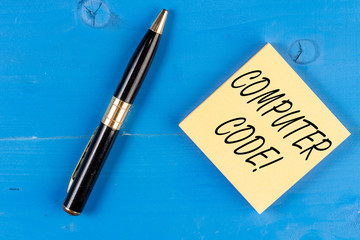 Text sign showing Computer Code. Business photo text Set of instructions forming a computer program...