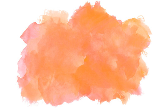  watercolor orange colorful brush strokes. abstract bright painting
