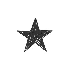 Fototapeta premium Star doodle. Hand drawn icon illustration.
