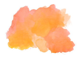 watercolor gradient orange brush strokes on a white background.Template for texts and design.Colorful picture