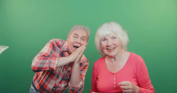 Happy rich pensioners