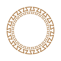 Greek key round frame. Greek border. Vector