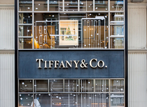 Detail of Tiffany co. shop in Vienna, Austria. It  is an American multinational luxury jewelry and specialty retailer founded at 1837.