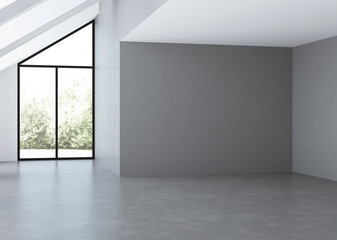 Modern house interior. Empty room. 3D rendering.