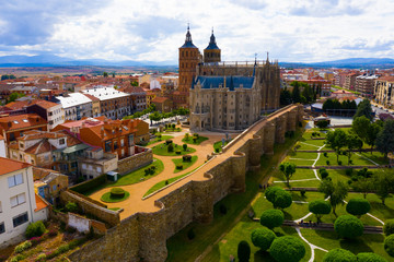 Aerial view of Astorga, Spain