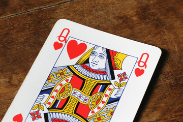 Regina di cuori, carta da poker closeup
