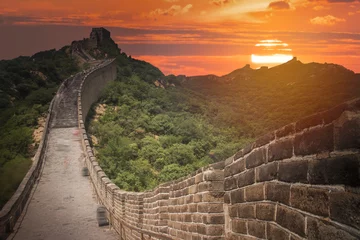 Gordijnen Uitzicht op de grote Chinese muur © Aliaksei