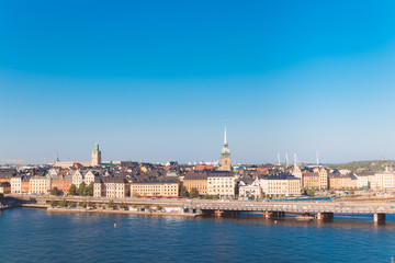 Obraz premium Gamla Stan, the old part of Stockholm in a sunny summer day