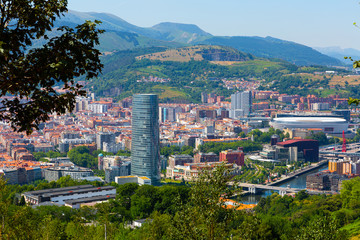 Fototapeta na wymiar Panoramic view of Bilbao cityscape