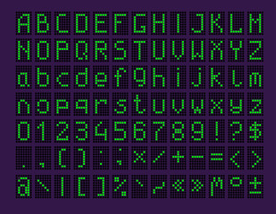 Led panel with alphabet and numbers