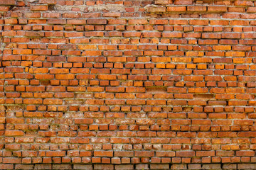 fragment of an old brick wall,taken in daylight