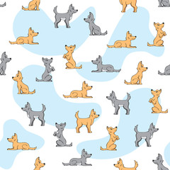 Seamless pattern with dogs.