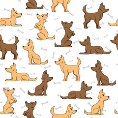 Obraz premium seamless pattern and dog bones on white background