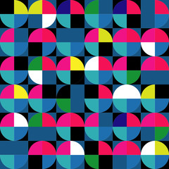 abstract form with multi color circle shape seamless pattern vector