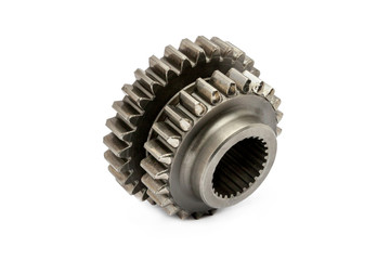 Silver Cog isolated on White Background. File contains with clipping path so easy to work.