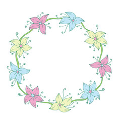Obraz premium Round floral frame
