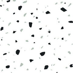 Terrazzo seamless pattern in monochrome hues