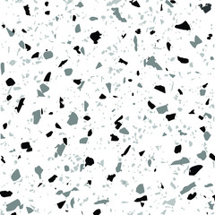 Terrazzo seamless pattern in monochrome hues